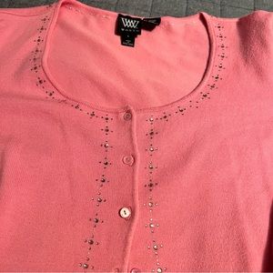 Blinged Worth W Cotton Blend Cardigan. Size Large